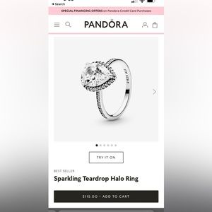 Sparkling Teardrop Halo Ring from Pandora Jewelry